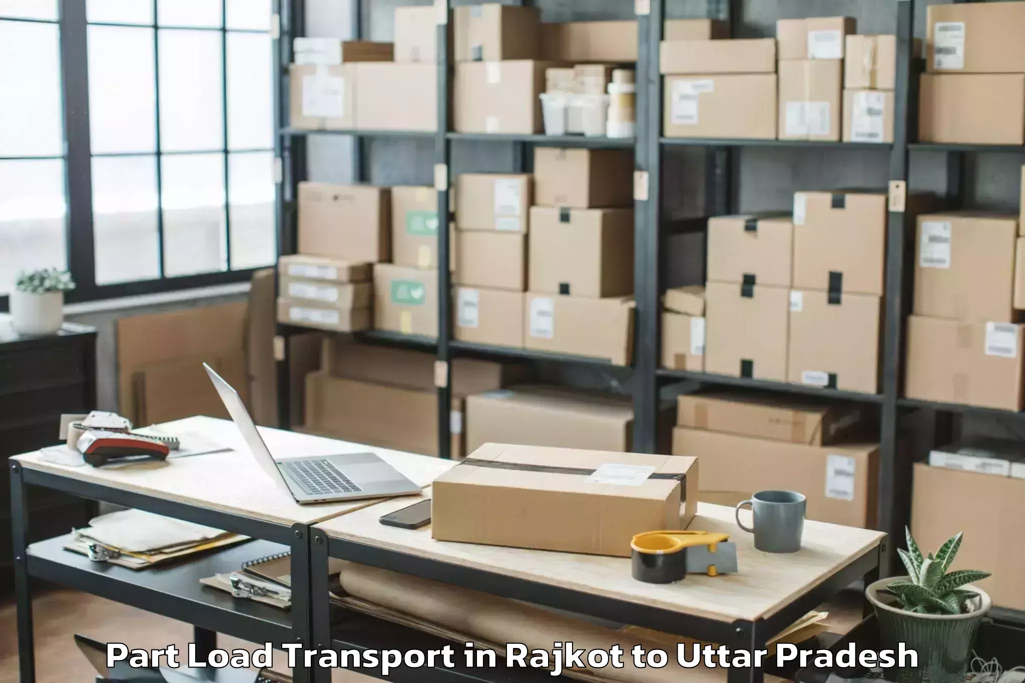 Leading Rajkot to Nizamabad Azamgarh Part Load Transport Provider